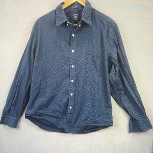 Lorenzo Uomo Navy Blue Long-Sleeve Button-Up Shirt
